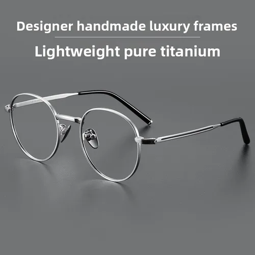 Imagen 2 del producto CLLOIO, gafas ópticas graduadas a la moda de titanio puro para hombres y mujeres, gafas de lectura de hilo dorado, gafas antiluz azul para miopía