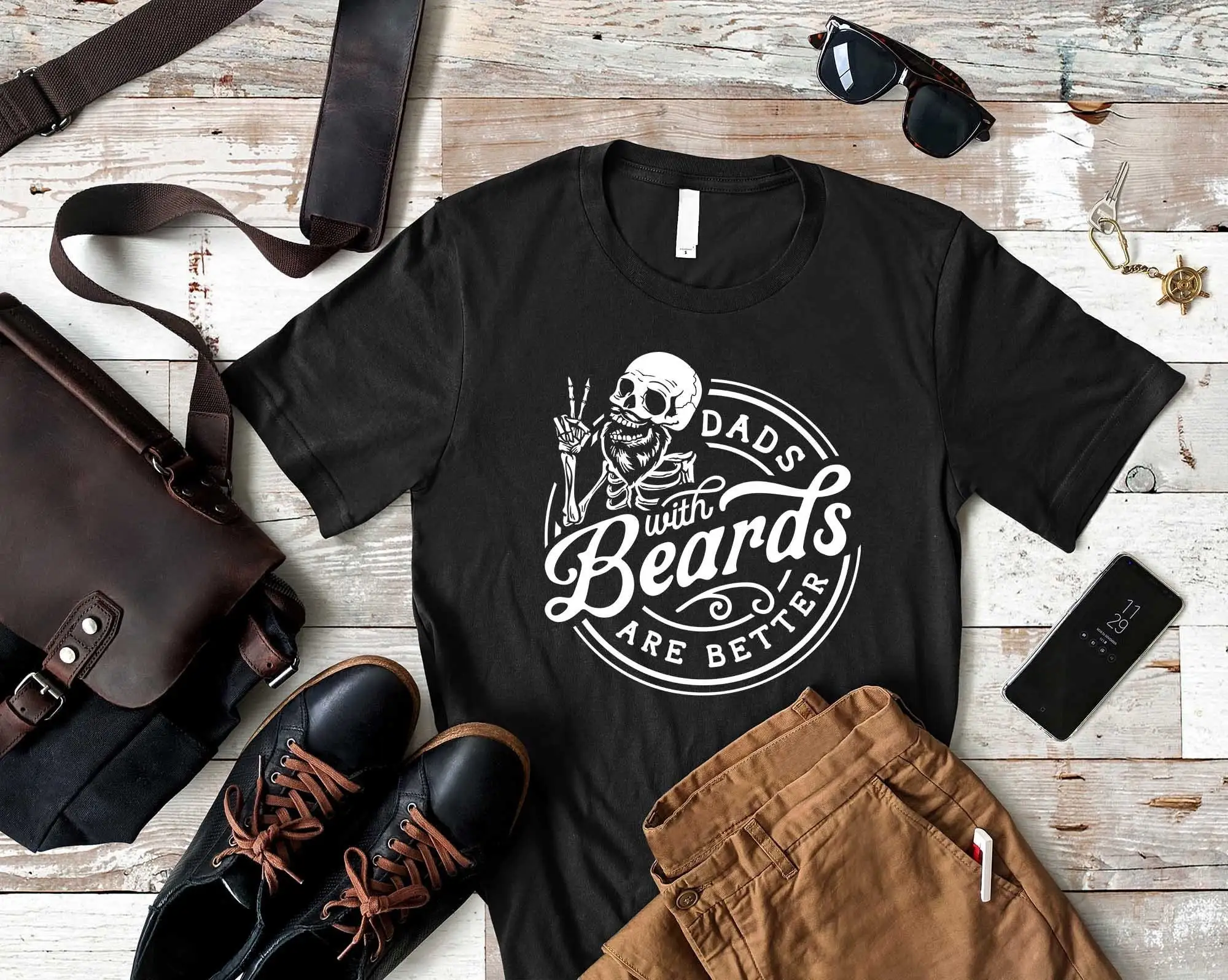 Dads With Beards Are Better Father's Day Beard Dad Best Daddy T Shirt Funny Birthday from Daughter Cool Husband