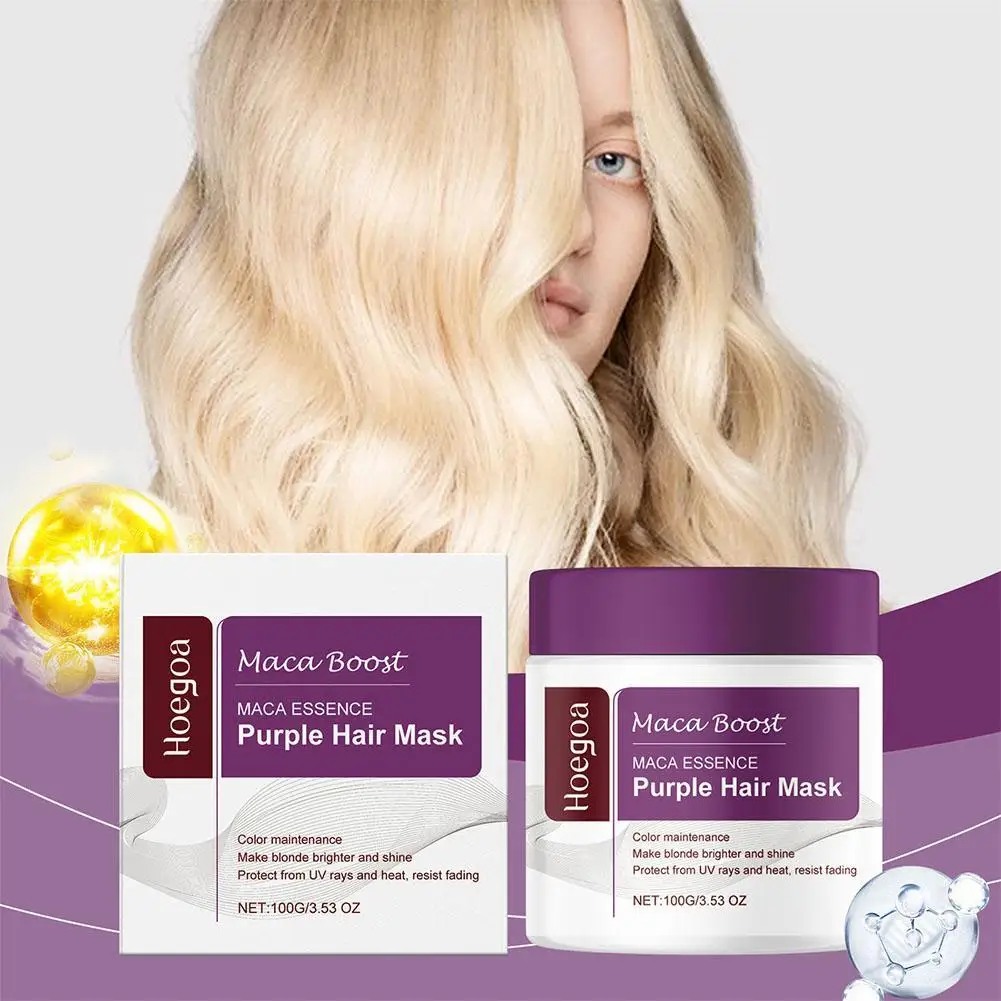 Hoegoa Nourishing Purple Hair Mask For Long-lasting Non-fading Moisture To Improve Dry Dull And Dull Hair Collagen For Smoothing