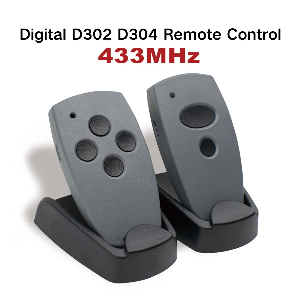 Digital D302 D304 433MHz Garage Door Remote Control Self Copy Fixed Code 2/4 Button Controller Transmitter