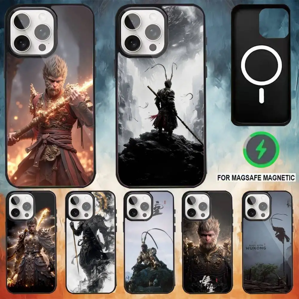 حافظة هاتف B-Black Myth Wu K-Kong لهاتف iPhone17,16,15,14,13,12,11 Plus، Pro Max Magnetic للشحن اللاسلكي Magsafe #1