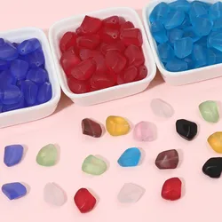 10pcs 12x15mm frosted jelly shaped Irregular Matte Glass Beads Loose Spacer Bead For Diy Jewelry Making Bracelet Necklace