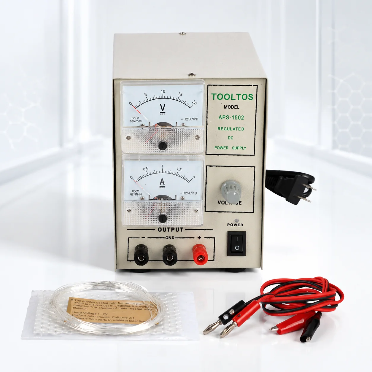 APS-1502 15V 2A Electroplating Power Supply Adjustable Jewelry Plating Machine for Gold Silver Copper Jewelry Repair