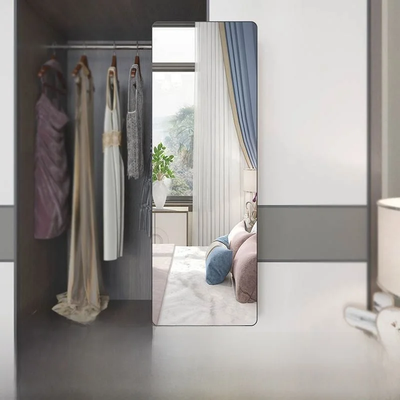 

Невидимое вращающееся зеркало для гардеробной, встраиваемое выдвижное зеркало для спальни, зеркало для виртуального примерки, современный простой стиль, серебряная рама