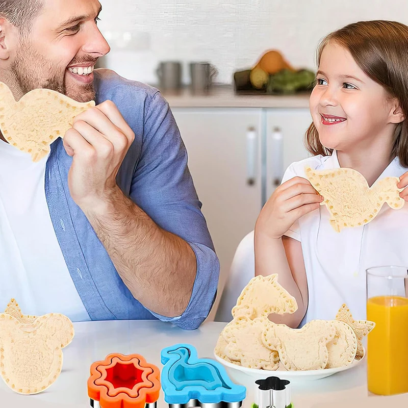 Sandwich Cutter Und Sealer Set Für Kinder Kinder Lebensmittel Kekse Brot Toast Maker Form Obst Gemüse Schneider Formen Backen Werkzeuge – Detail 5