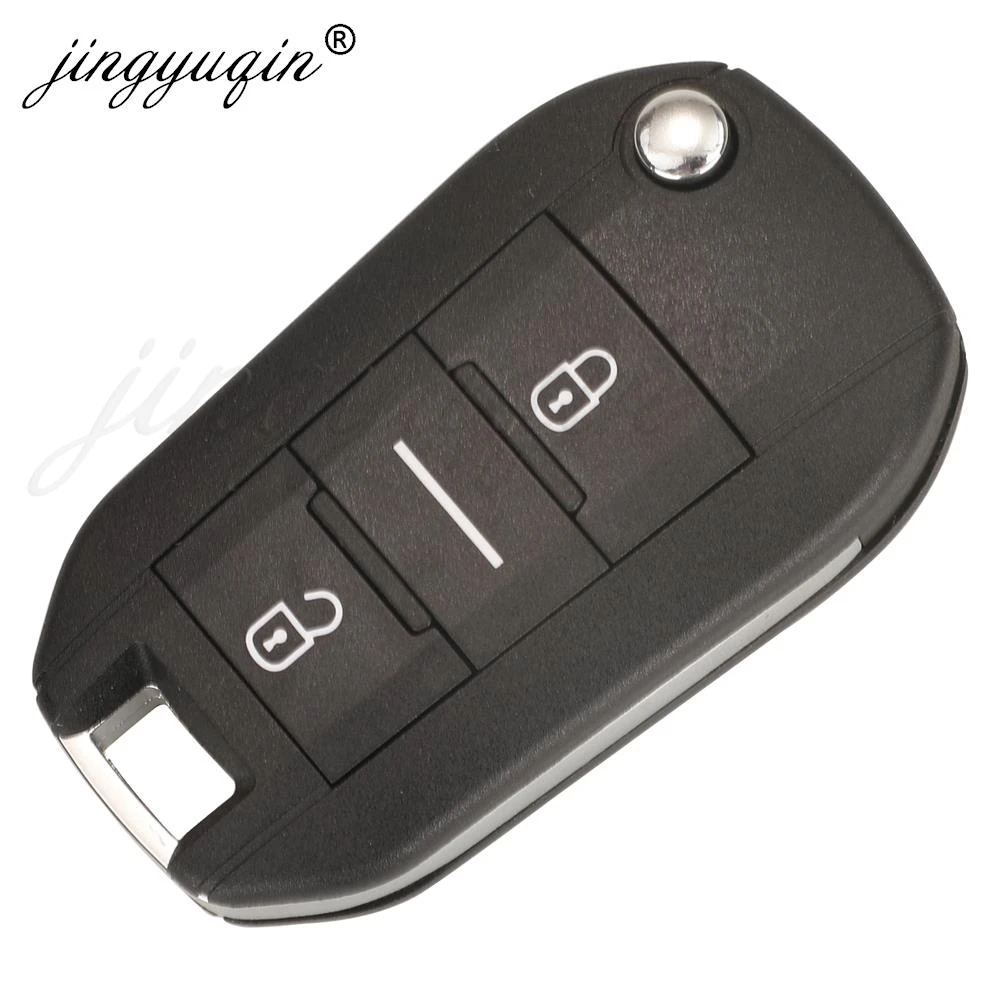 jingyuqin 2/3 BTN Flip Remote Car Key Shell For Citroen C-Elysee C4-Cactus C3 Dispatch Light Button Folding Key Housing Case