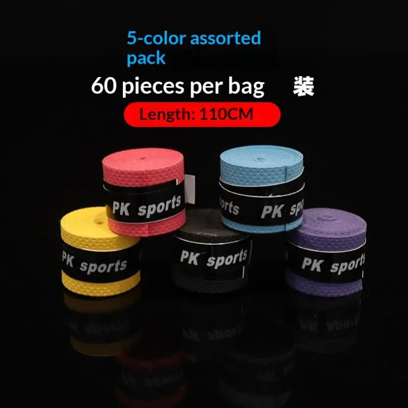 SU 60Pcs Badminton Tennis Overgrip Sweat Absorb Belt Fishing Rod Sweat Band Anti Slip Wrapping Grip Tennis Racket