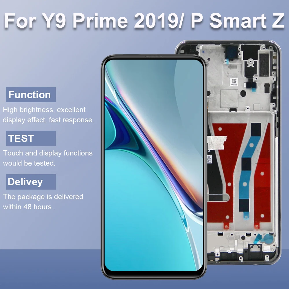 Y9 Prime 2019 STK-L21 STK-L22 Screen Assembly for Huawei P Smart Z STK-LX1 LCD Display Touch Screen Digitizer Replacement