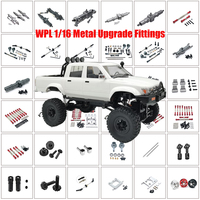 WPL C64 C54 C24 B16 D12 D62 1/16 RC Metal Aluminum Upgrade Tie Rod Front and Rear Axle Steering Cup Bearing Tire Shock Kit