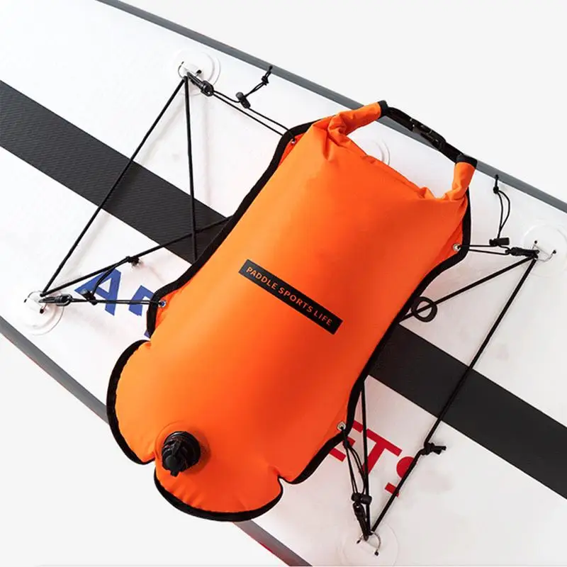 Swim Buoy Dry Bag Swimming Safety Tow Float 30L Wear Resistant High Visible Compact Swim Buoy For Open Water