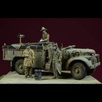 1/72 resin unpainted model kit, military theme, Sahara Breakfast - British LRDG Patrol unassembled and unpainted GK