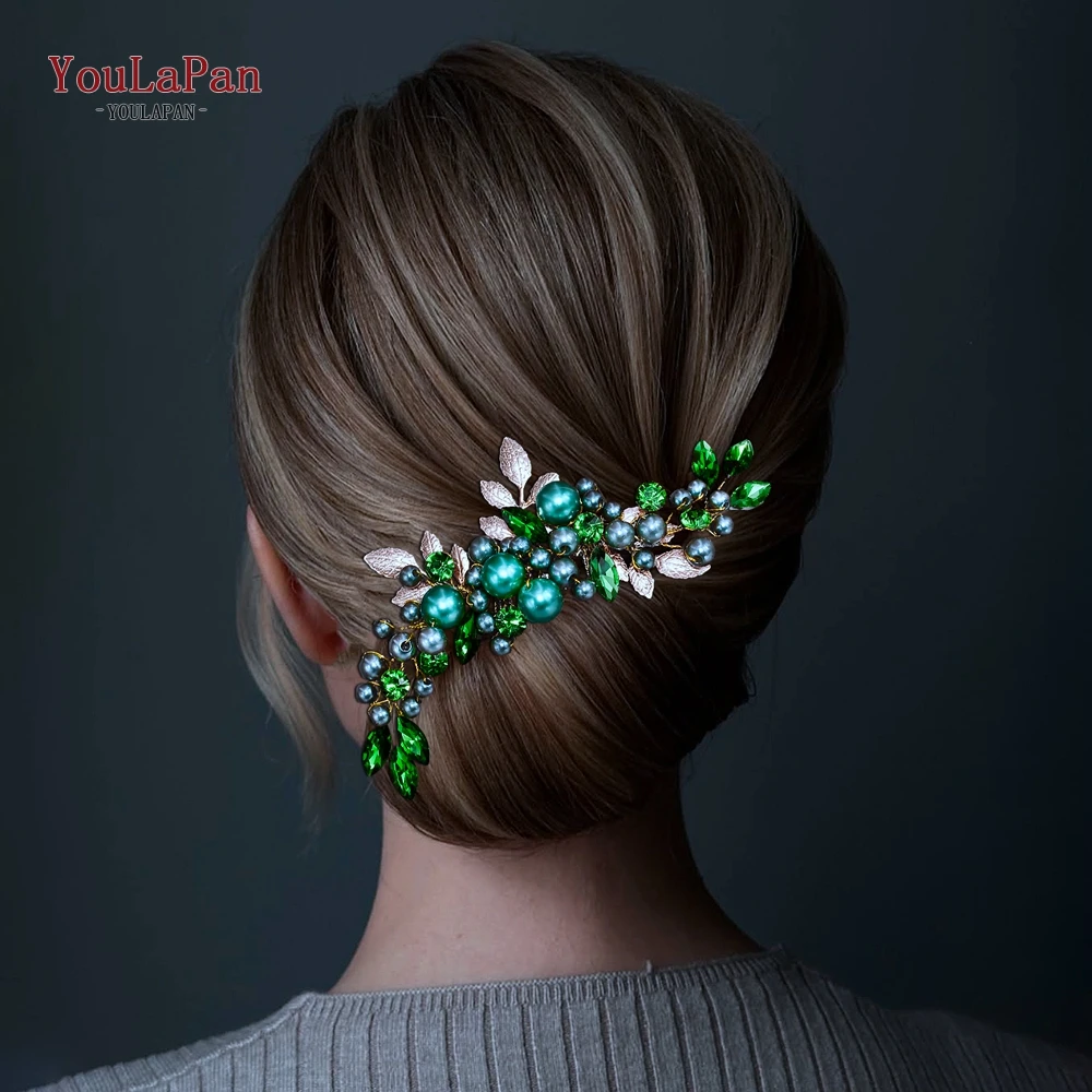 

TOPQUEEN Bridal Pearl Hair Comb Wedding Headdress Bride Hair Accessories Banquet Party Headwear Handmade Hair Jewelry HP596