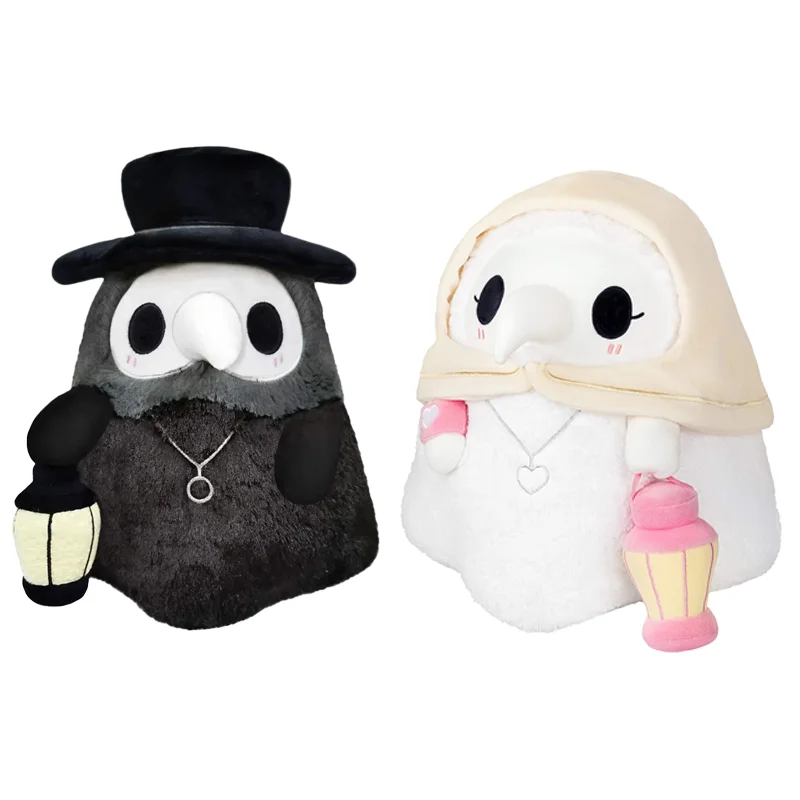 Halloween Gifts Anime Character Bird Mouth Crow Doctor Plush Doll, Crow Nurse Doll Plague Doctor Peripheral Light-emitting Dolls