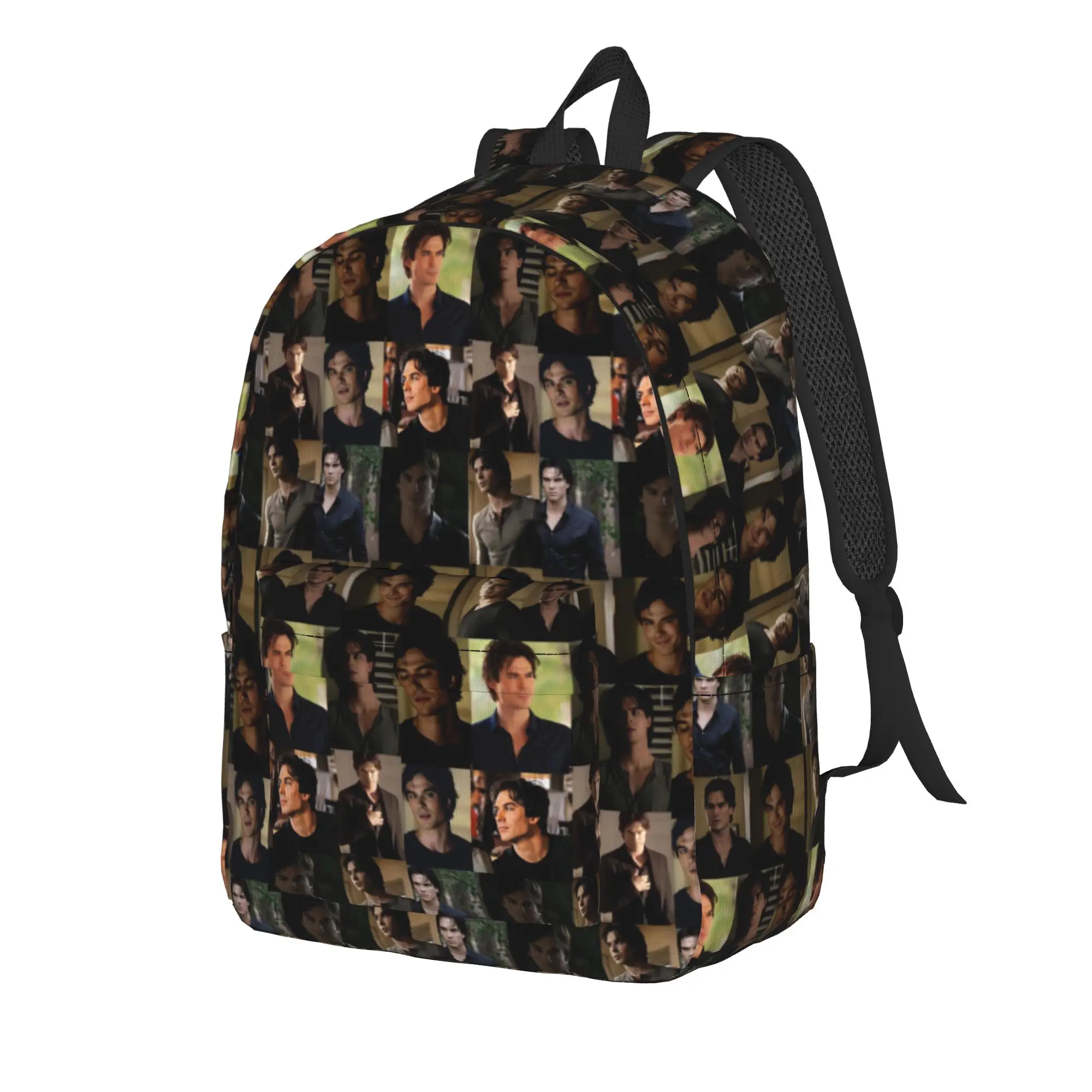 The Vampire Diaries Resuable Movie Backpack Damon Salvatore Boy Polyester Workout Backpacks Print Aesthetic School Bags Rucksack