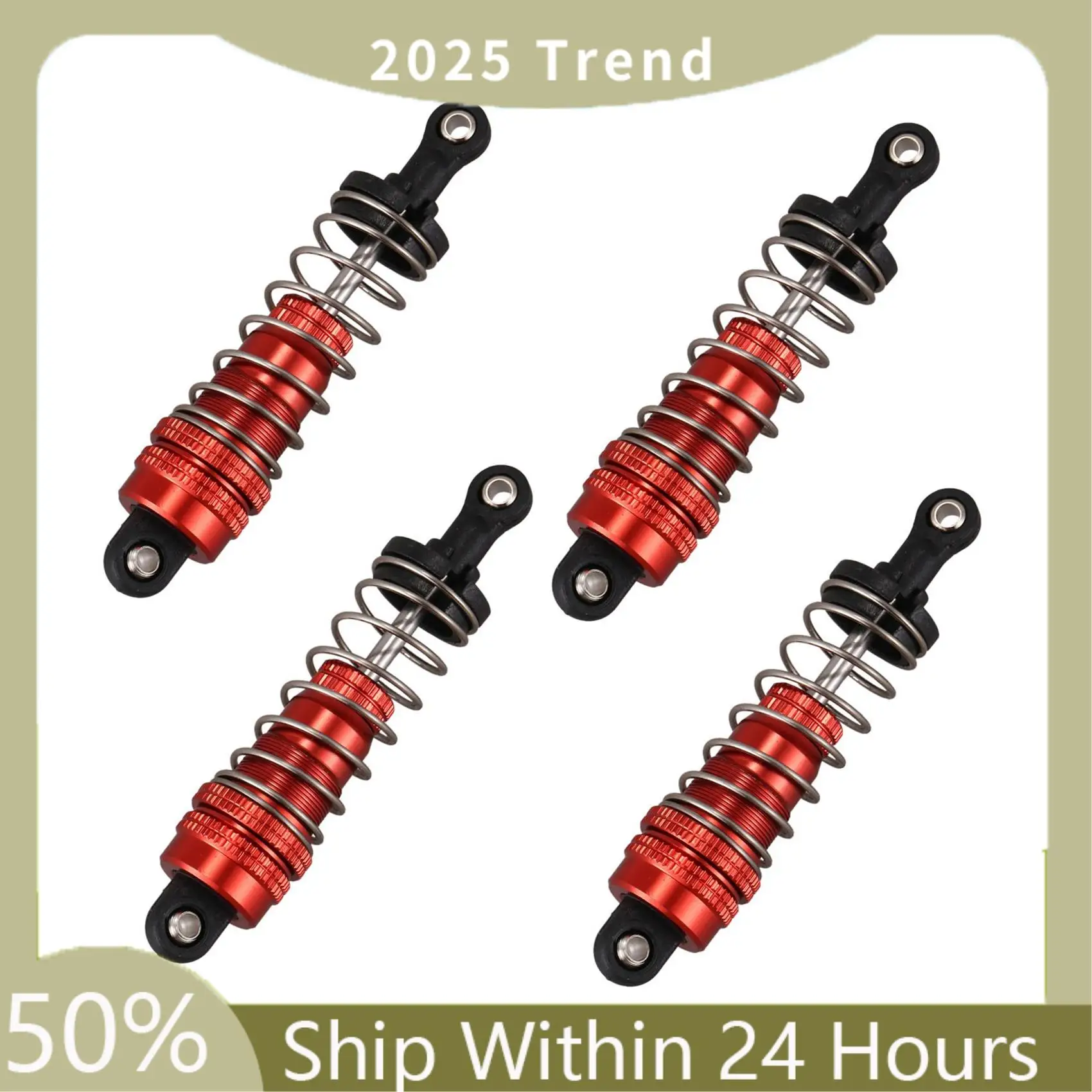 

2025 Trend 4Pcs Metal Shock Absorber Damper Replacement Accessory For Wltoys 144001 1/14 4WD RC Drift Racing Car Parts,Red