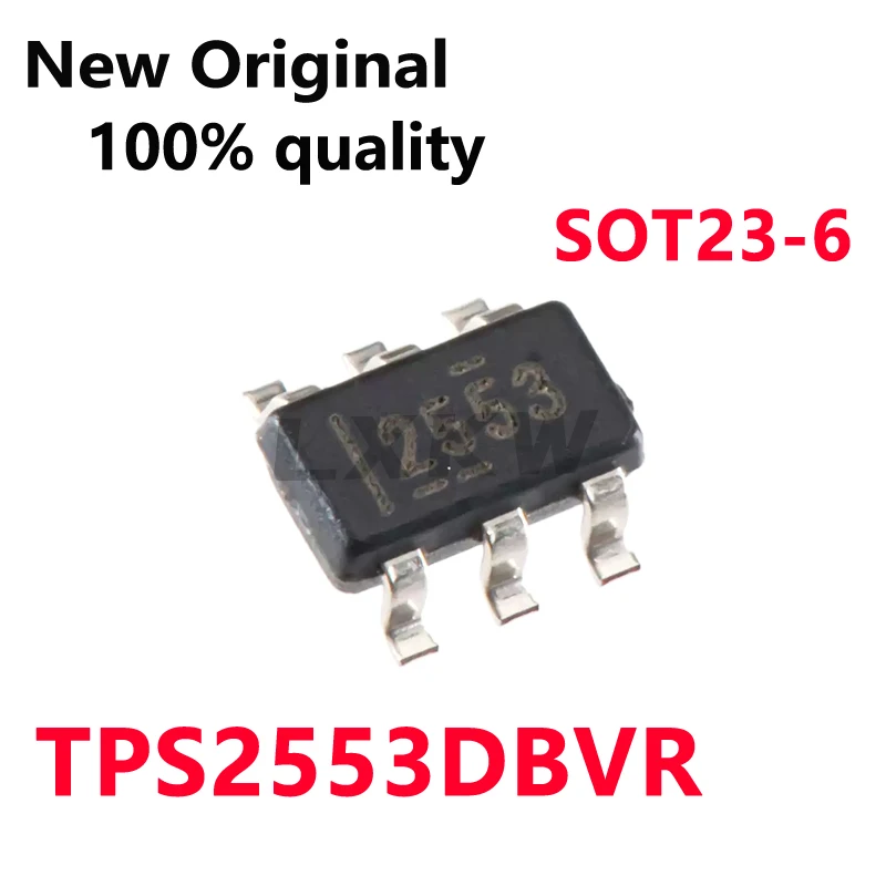10/PCS New TPS2553DBVR 2553 SOT23-6 Adjustable current-limiting power distribution switch chip In Stock