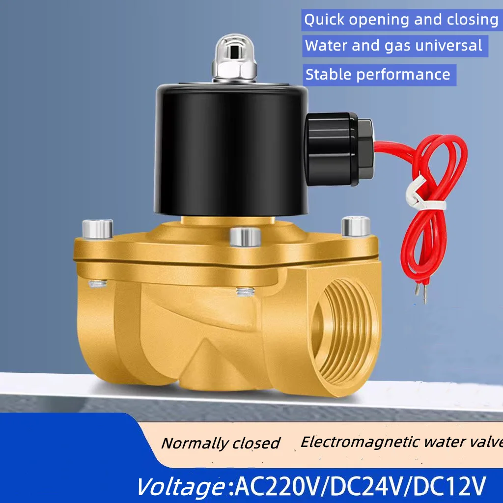 

Normally closed brass electric solenoid valve DN15 DN20 DN25 DN32 DN40 for Water Oil Air 220V 24V 12V 110V with Waterproof coil