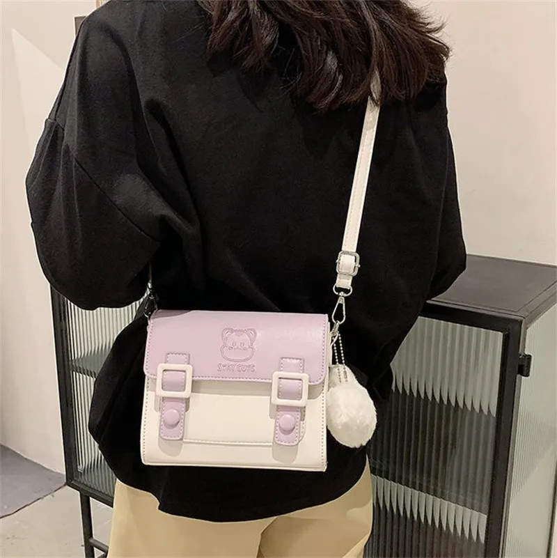 Cute Lolita Shoulder Bag Women Cat Embroidered Small Messenger Bag Crossbody Bag Female Candy Color Satchel 5 Colors