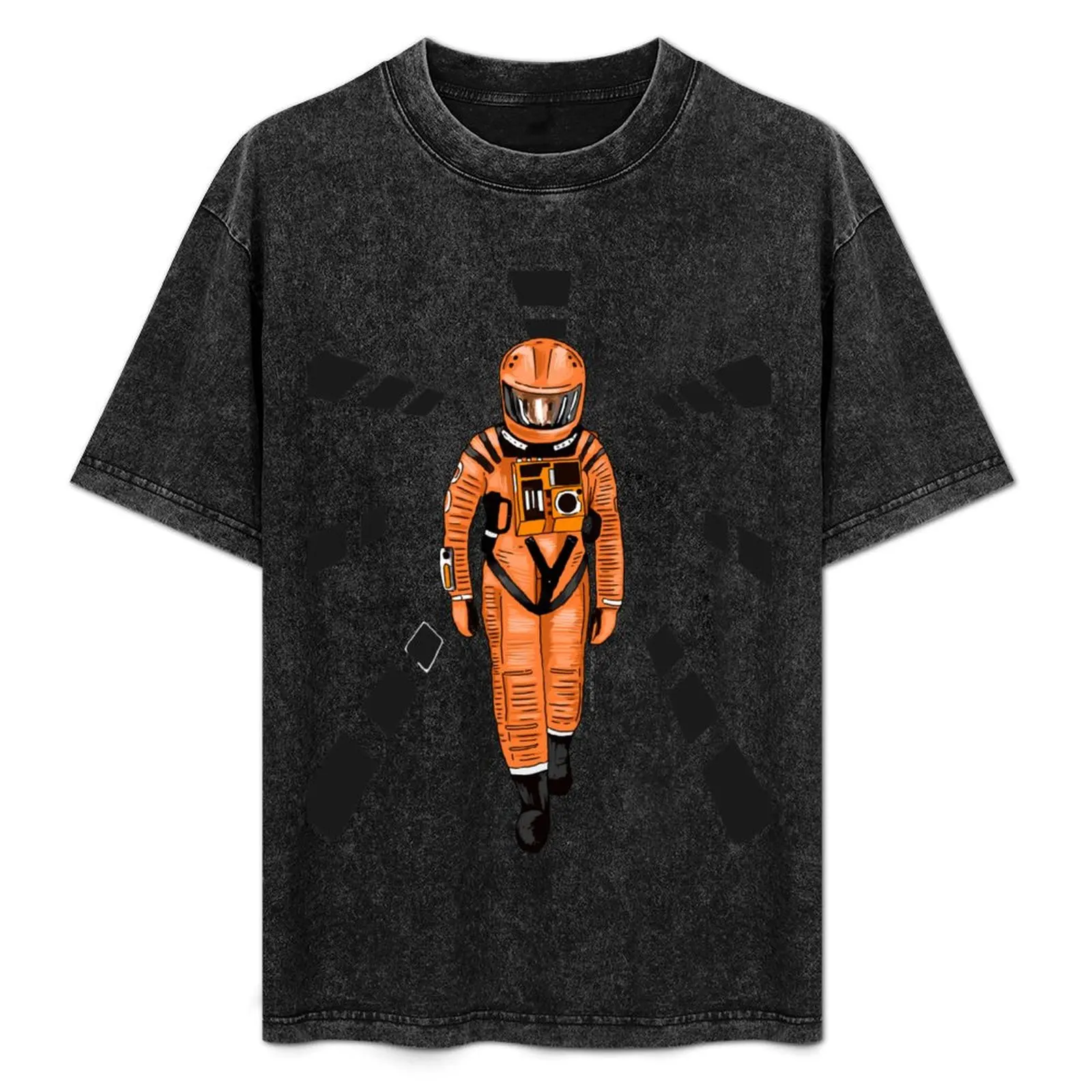 2001 - A Space Odyssey Illustration White T-Shirt Basic Lightweight Short Sleeve Tee