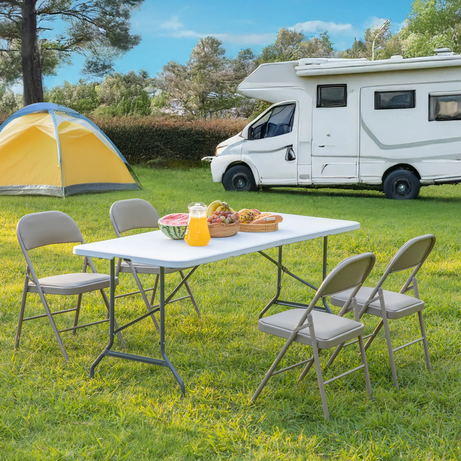 

JHK портативный складной уличный садовый стол, сверхмощный складной стол с ручкой для переноски, предохранительный замок для кемпинга, стола для пикника