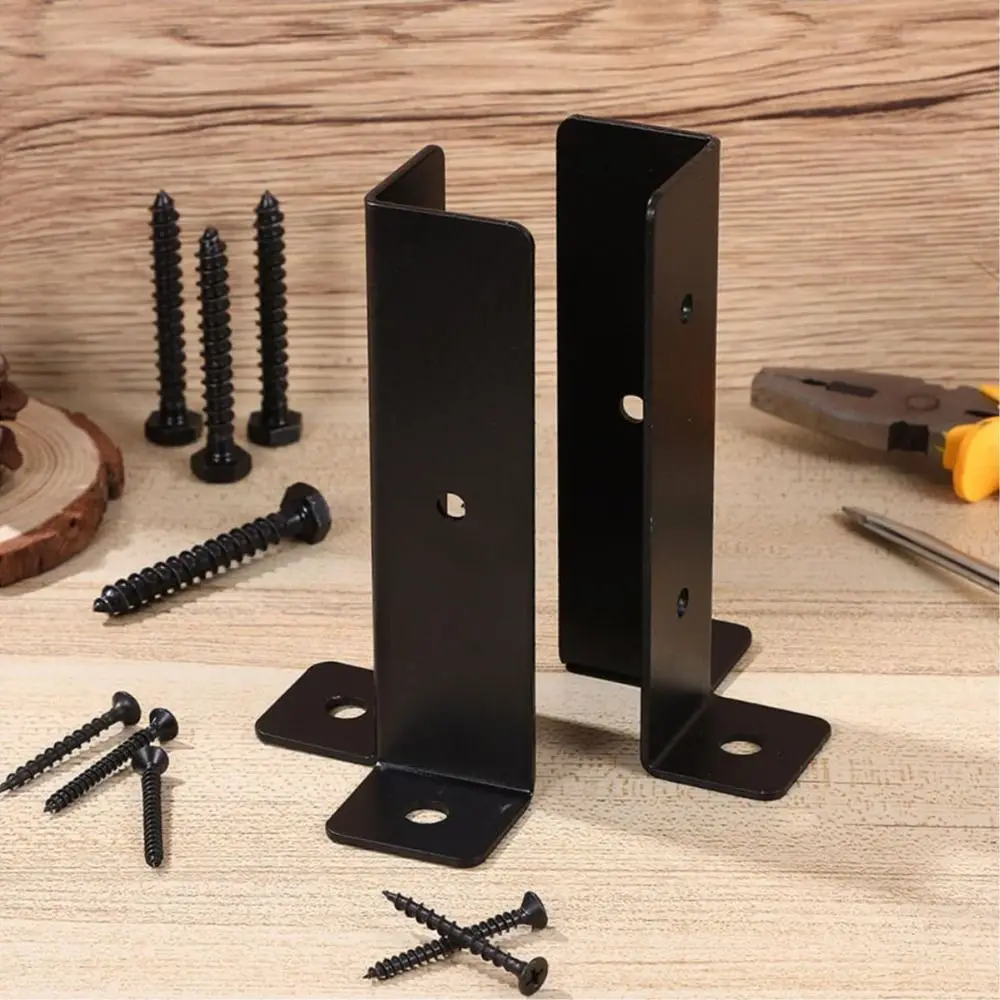 

Комплект из 4 регулируемых кронштейнов для столбов, устойчивых к коррозии, сверхпрочные, металлические, черные, для ограждений и пергол