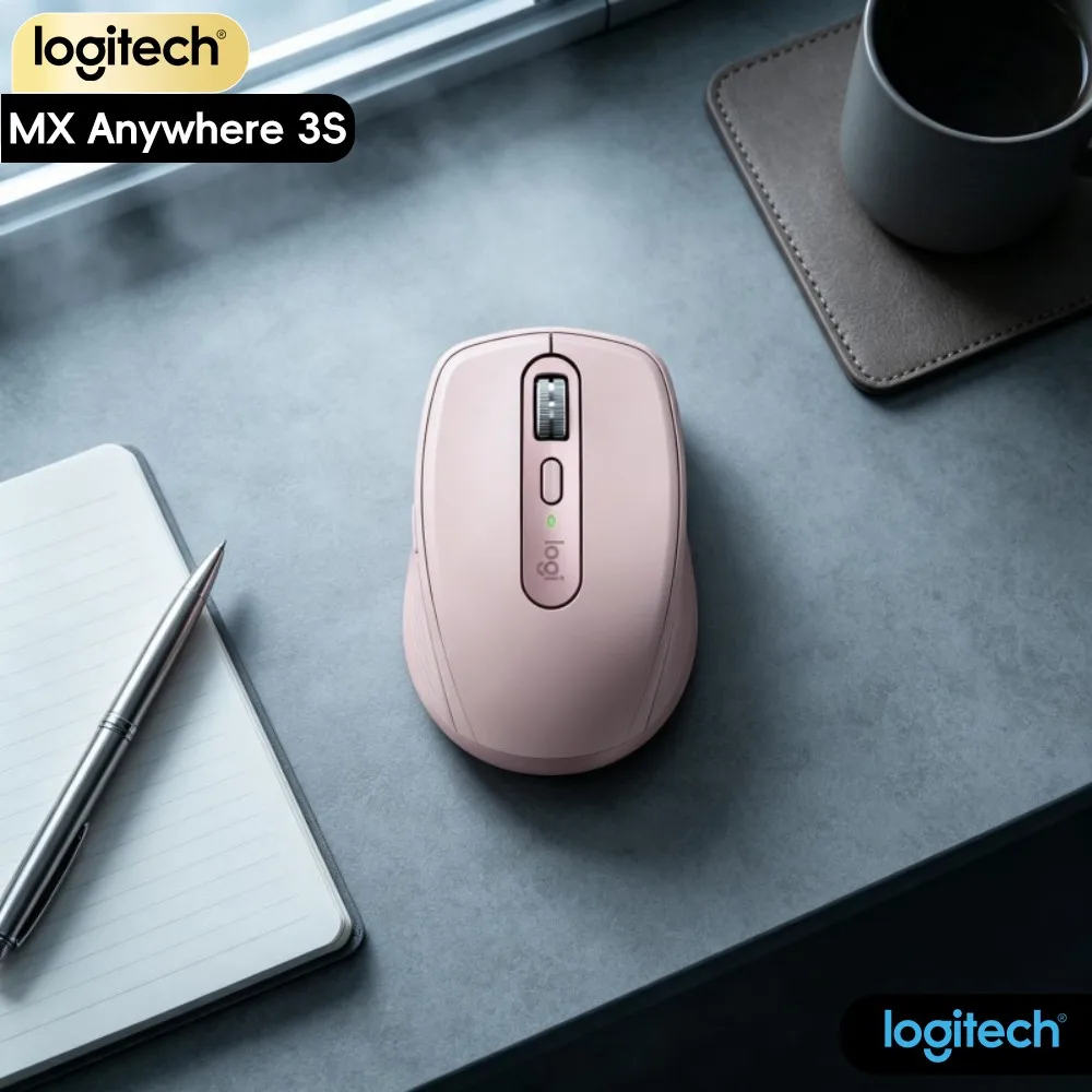 Logitech MX Anywhere 3S Wireless Mouse - 8K DPI, Magspeed Scroll, Silent Click, Anti-Slip Grip, Multi-Device Sync For Office