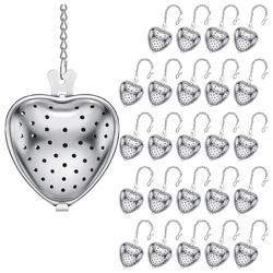 New 25Pcs Tea Strainer Stainless Steel Tea Ball Infuser Loose,Extended Chain Hook For Seasonings Cup Bottle Party Favors