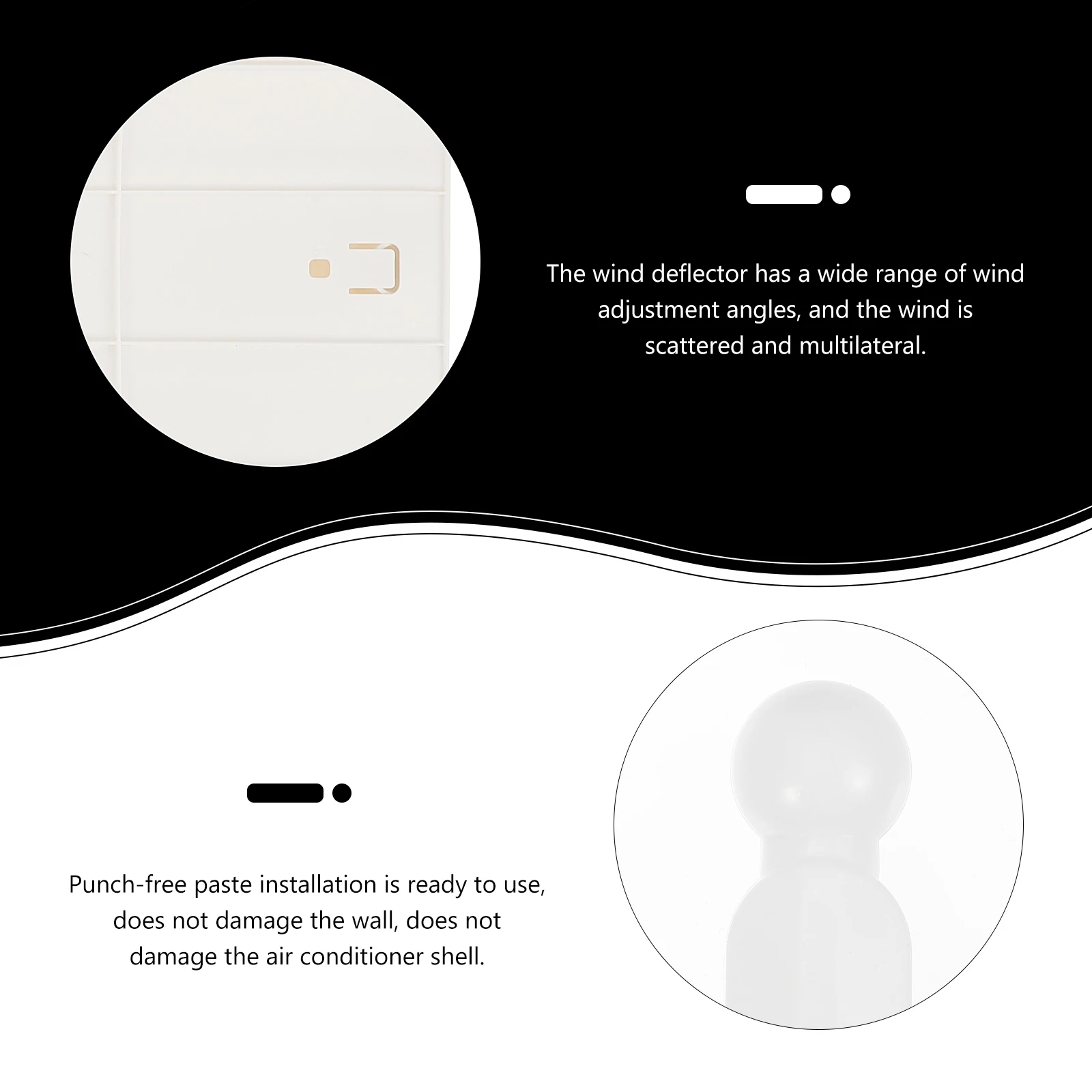 

Air Conditioner Deflector Adjustable Wind Direction Cover Anti-Direct Blowing Protection 180° Rotation No Punch Install