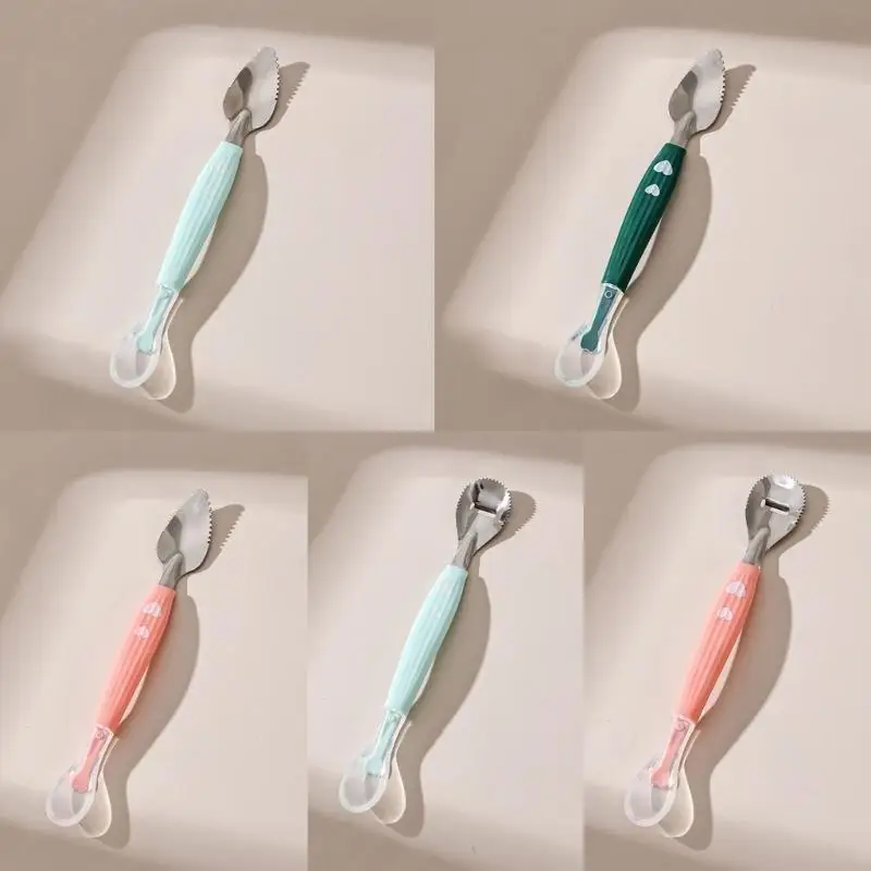 E06F 2-in-1 Scraper Spoon Silicone cho ăn muỗng đa dụng