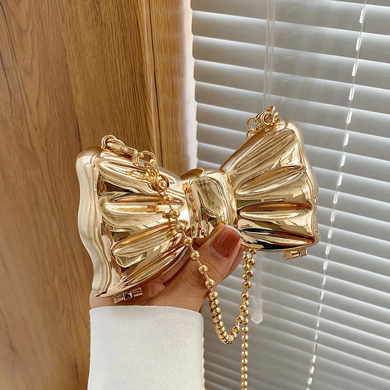 

Fashion Chain Crossbody Bag Women Metal Bow Decor Trendy Light Luxury Small Shoulder Purse Casual Everyday Handbag 2026