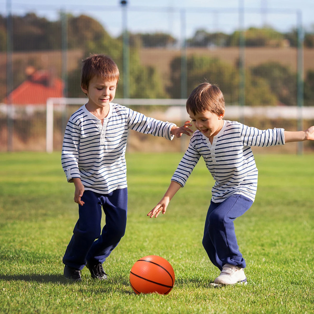 

3 pcs Inflatable Basketball Set Kids Sports For Boys Girls Outdoor Indoor Play Beach Active Game Red Orange Color