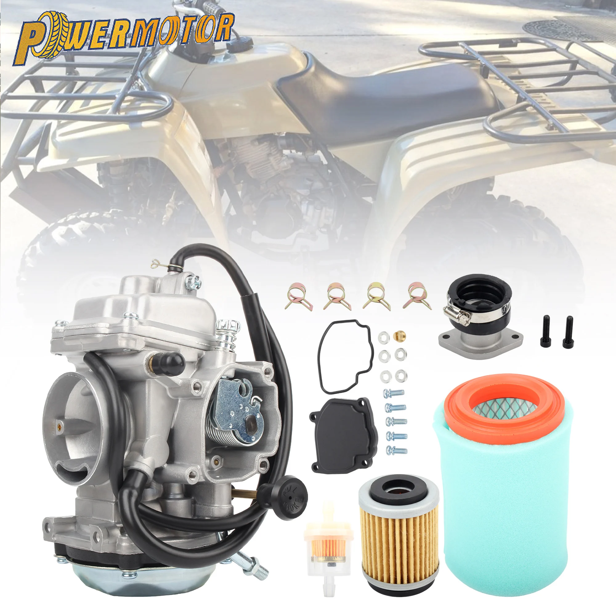 

Motorcycle Carburetor With Air Filter Oil Filter For Yamaha BEAR TRACKER 250 YFM250 1999-2004 ATV Quad Motocross Modified Parts