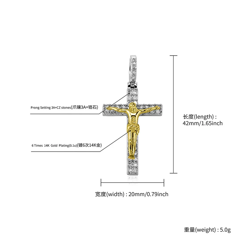 الهيب هوب 3A + تشيكوسلوفاكيا حجر معبد بلينغ مثلج خارج INRI الصليب يسوع الصليب المعلقات القلائد للرجال مغني الراب مجوهرات هدية