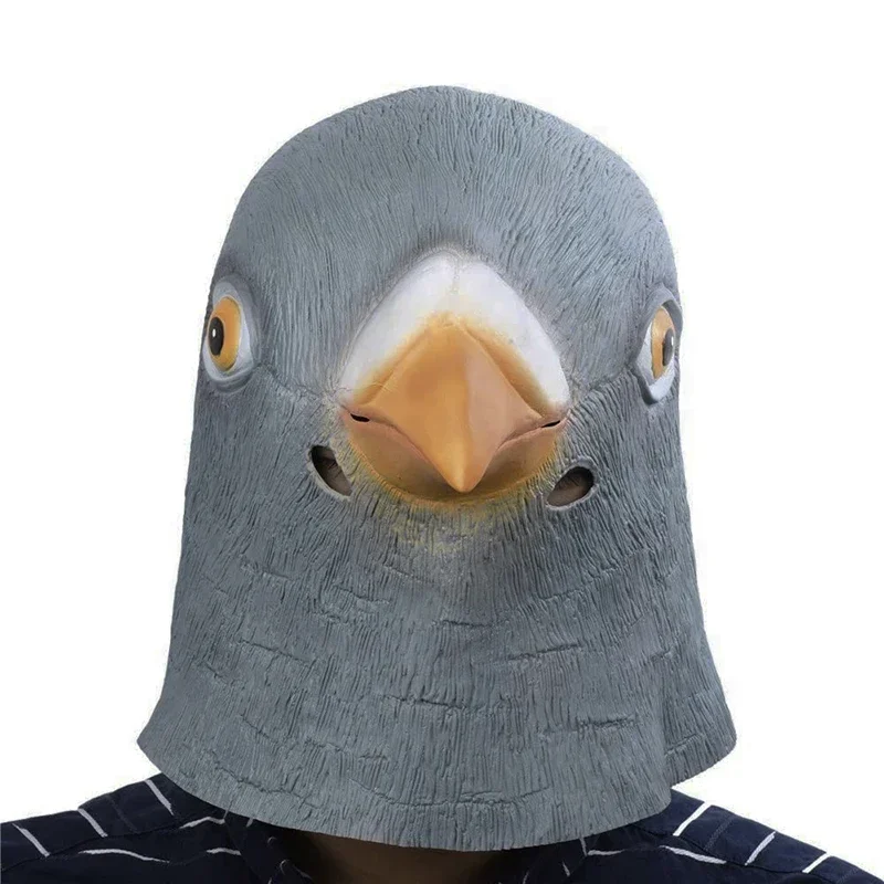 Funny Latex Pigeon Mask Giant Bird Head Halloween Cosplay Costume Theater Props Full Face Masks for Party Birthday Decoration