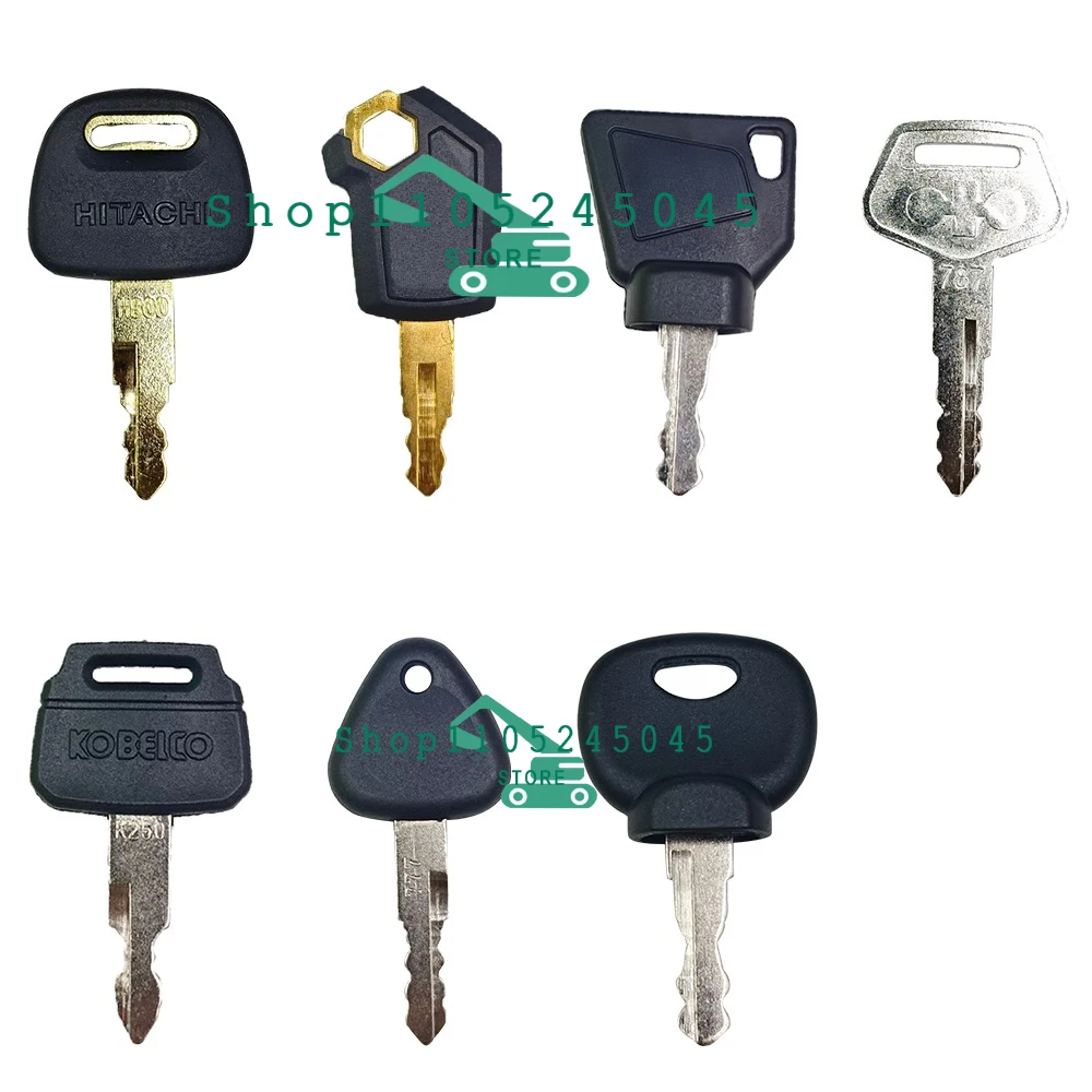 7 PCS High Quality Car Construction Machine Keys Master Key Ignition Set 14607 5P8500 K250 H800 787 777