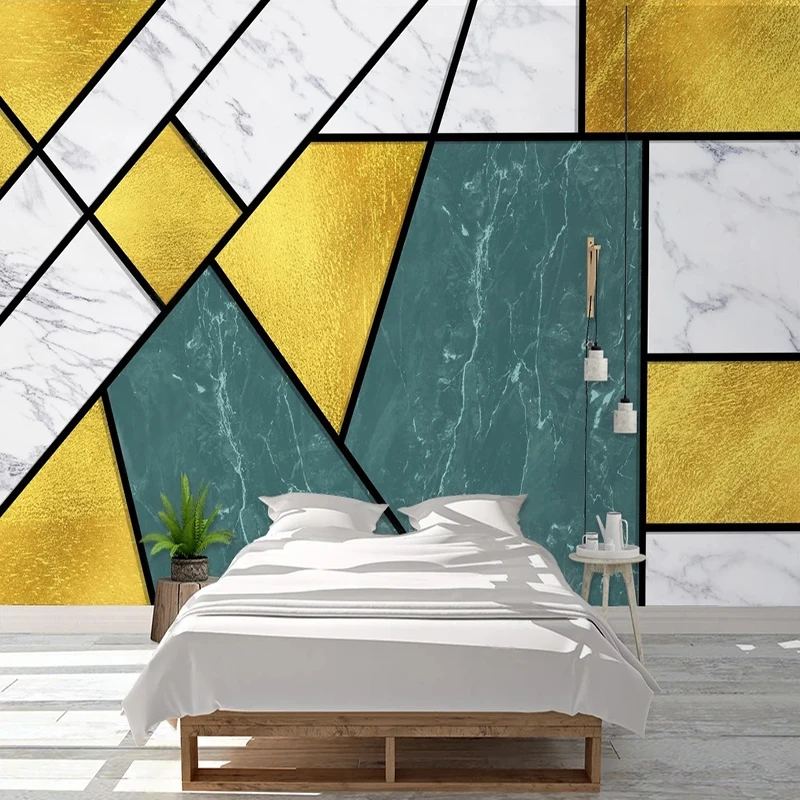 

Custom Photo Wallpaper Simple 3D Geometric Block Marble Background Wall Mural Living Room TV Sofa Bedroom Home Decor 3D Sticker