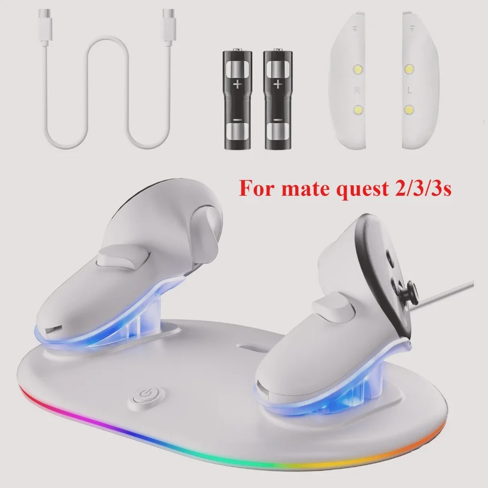 Suitable for Oculus Quest 2/3/3s controller charging dock for Mate Quest 3s fast charging and easy to carry VR accessories