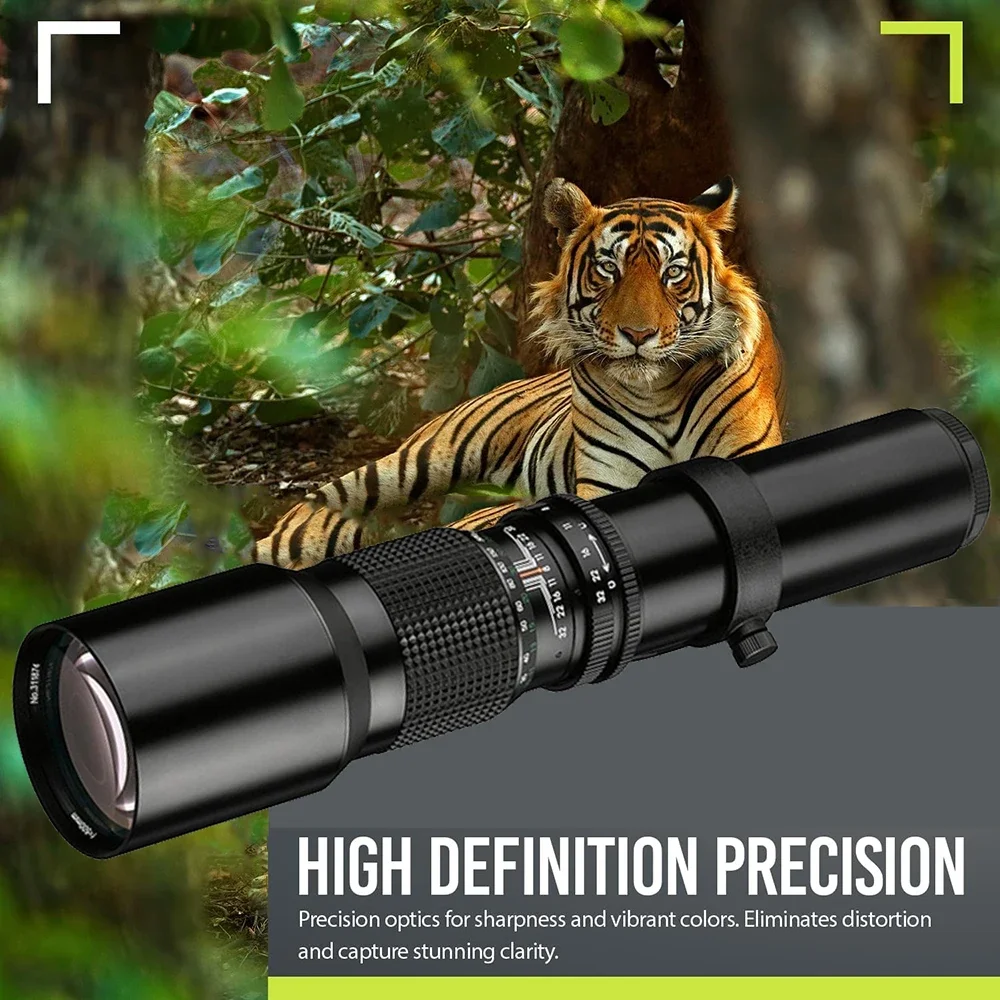 Lightdow Manual Telephoto Lens 500mm F8.0 for Cannon EOS 80D 90D 90D Rebel T3 T5 T5i T6i  Nikon D3500 D850 D3400 Sony Camera