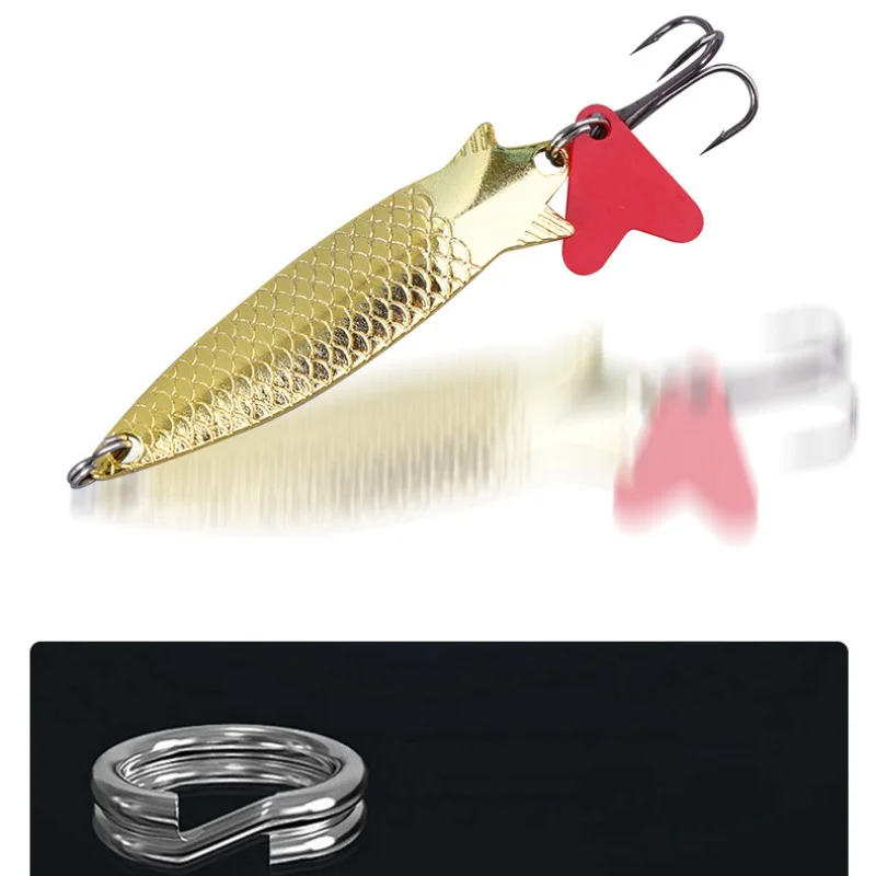 Angelköder Löffelköder Fischschuppen-Form Metall-Jigs 6cm 4,4g Harter Köder Weitwurf-Kunstköder Set 2 Stück SALE – Detail 2
