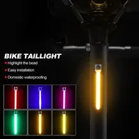 Bicycle Rear Lights Flowing Water Lamp Rechargeable Mountain Road Bike Cycling Tail Lights Waterproof LED Bike Flashing Lantern