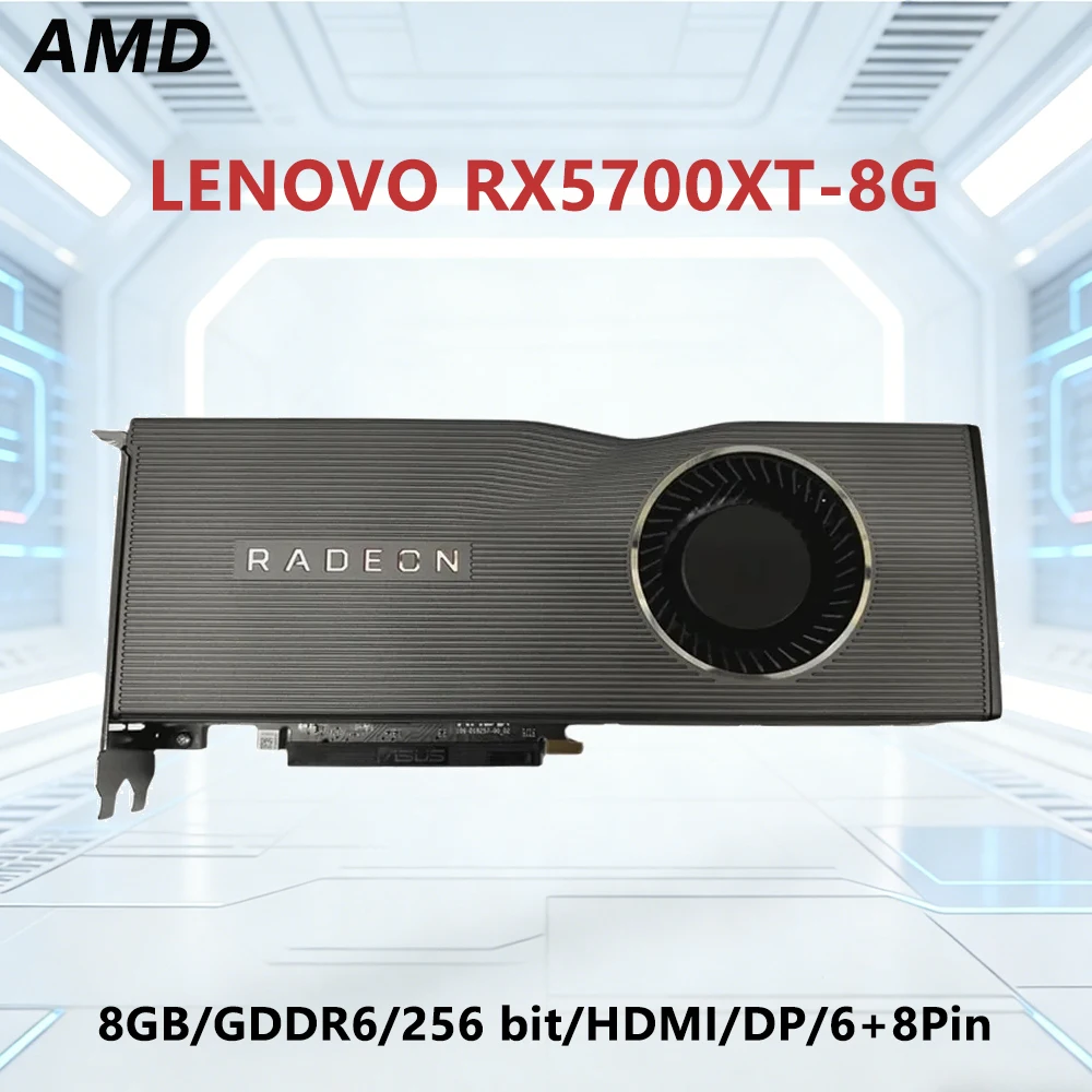 

For LENOVO AMD RX5700XT-8G GPU 8GB graphics card support 256bit 6pin+8pin enthusiast-grade turbofan HDMI DP Desktop PC Computer
