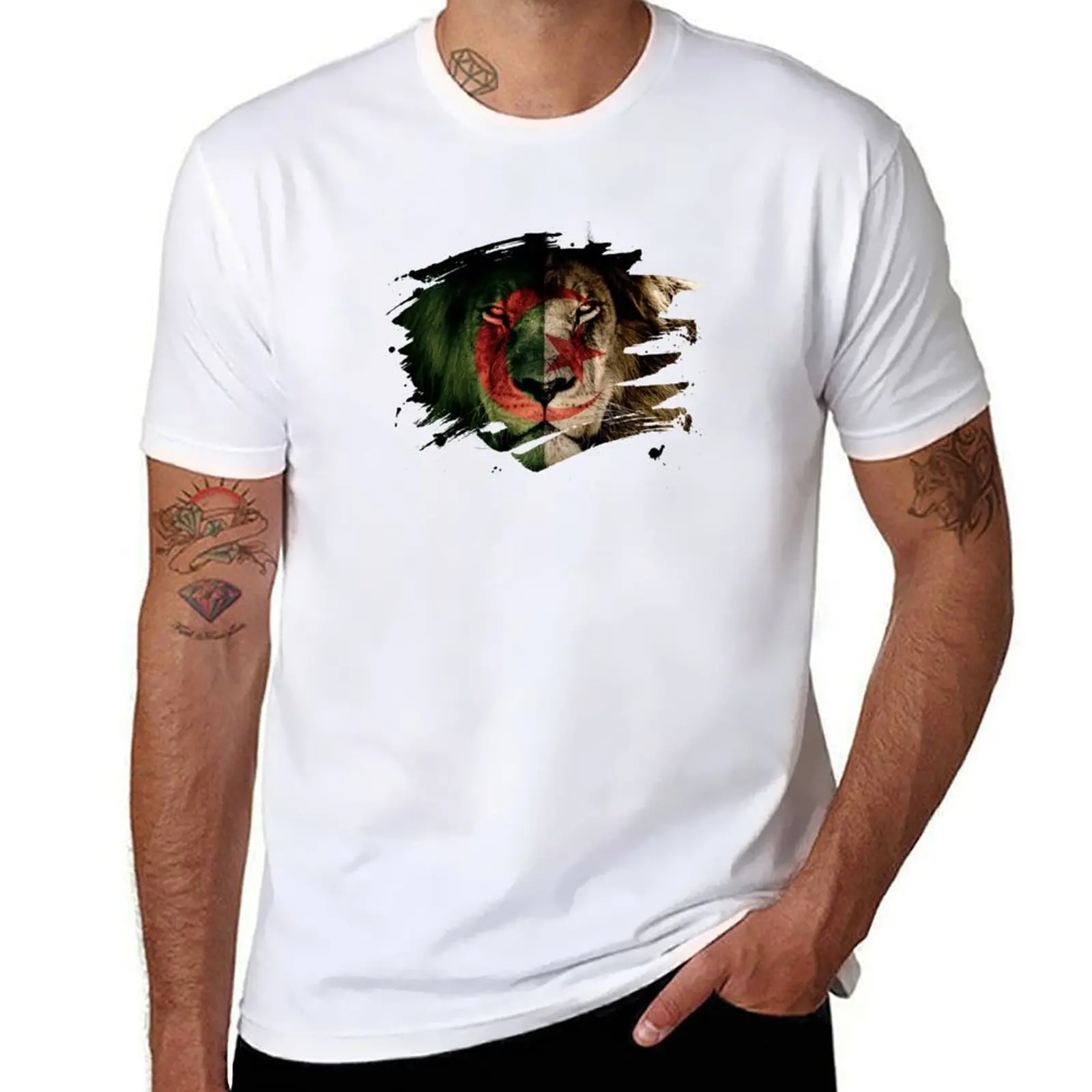 

Algeria Flag & African Lion Picture Algerian Pride T Shirt T-Shirt essential t shirt t shirt personalised T-Shirt