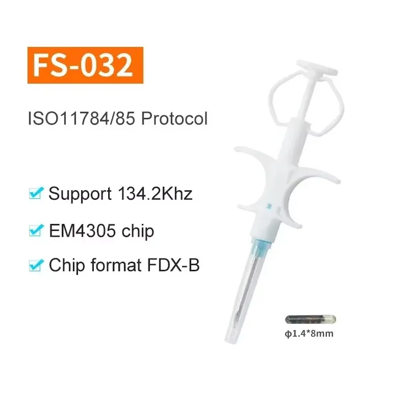 100 stks/pak Huisdier EM4305 Microchip 134.2 KHz FDX-B Dier ID Chip Dier Microchip Spuit Internationale Standaard