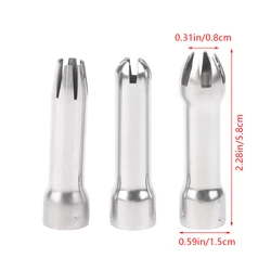 3pcs/Set Stainless Steel Durable Safe Cream Nozzle Cake Decoration Baking Nozzle DIY Cake Decorating Set Cream Dispenser