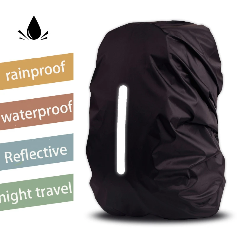 Mochila impermeable reflectante para deportes al aire libre, cubierta de lluvia de seguridad para ciclismo nocturno, Camping, senderismo