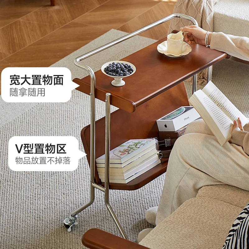 الفرنسية الرجعية طاولة جانبية متنقلة طاولة صغيرة غرفة المعيشة طاولة القهوة أريكة خزانة جانبية غرفة نوم المنزل السرير الجانب الرف #6