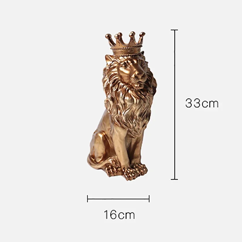 

Room Decor Crown Lion Sculpture Decoration Home Living Room Entrance TV Cabinet Desktop Art Animal Statue Ornament