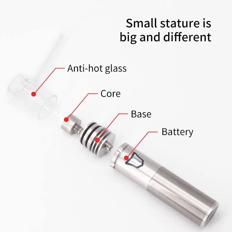 Longmada Motar Stick Vape Pen Kit Quartz Coil Glass Mr Bald Atomizer Trunk 510 Thread Battery E Cigarette Herbal Vaper Vaporizer