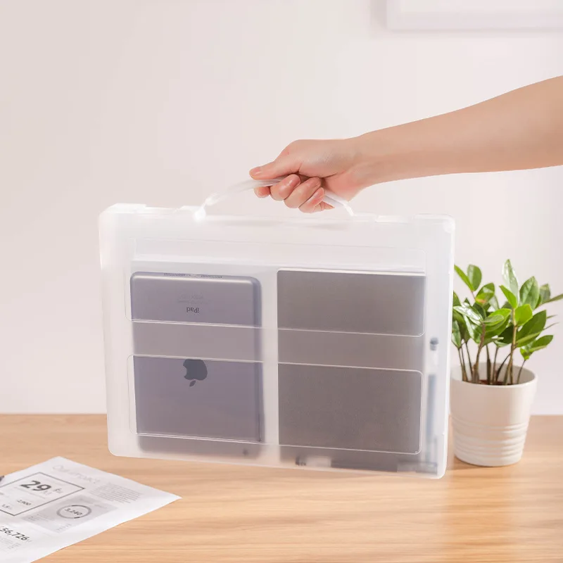 New Design Transparent Sorting File Box A4 Portable Folder Plastic High Quality Durable File Storage Box Storage Folder