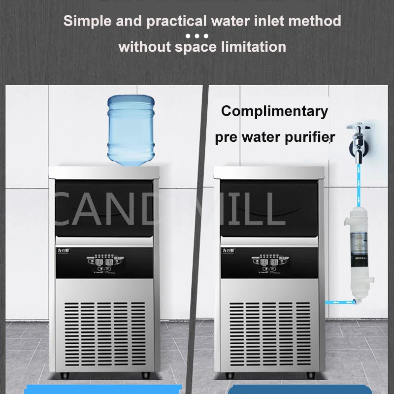 Countertop Ice Cube Making Machine Ice Maker For Commercial Milk Tea Shop Square Ice Machine With Intelligent Control Panel